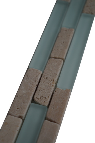 Mozaiek tegelstrip marmer glas 5x30cm B556 Topmozaiek24