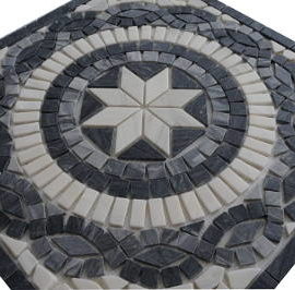 Mozaiek steetjes zwart en wit in medallion