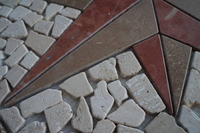 Mozaiek tegels van travertin natuursteen